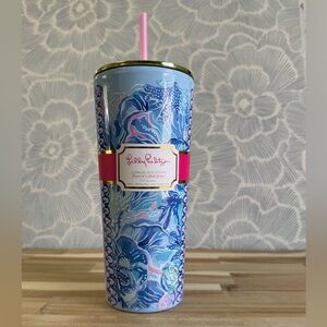 Lilly Pulitzer Blue and Pink Tumbler